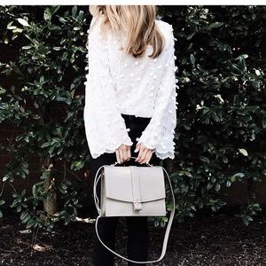 Amelia Styles White Bell Sleeve Floral Top